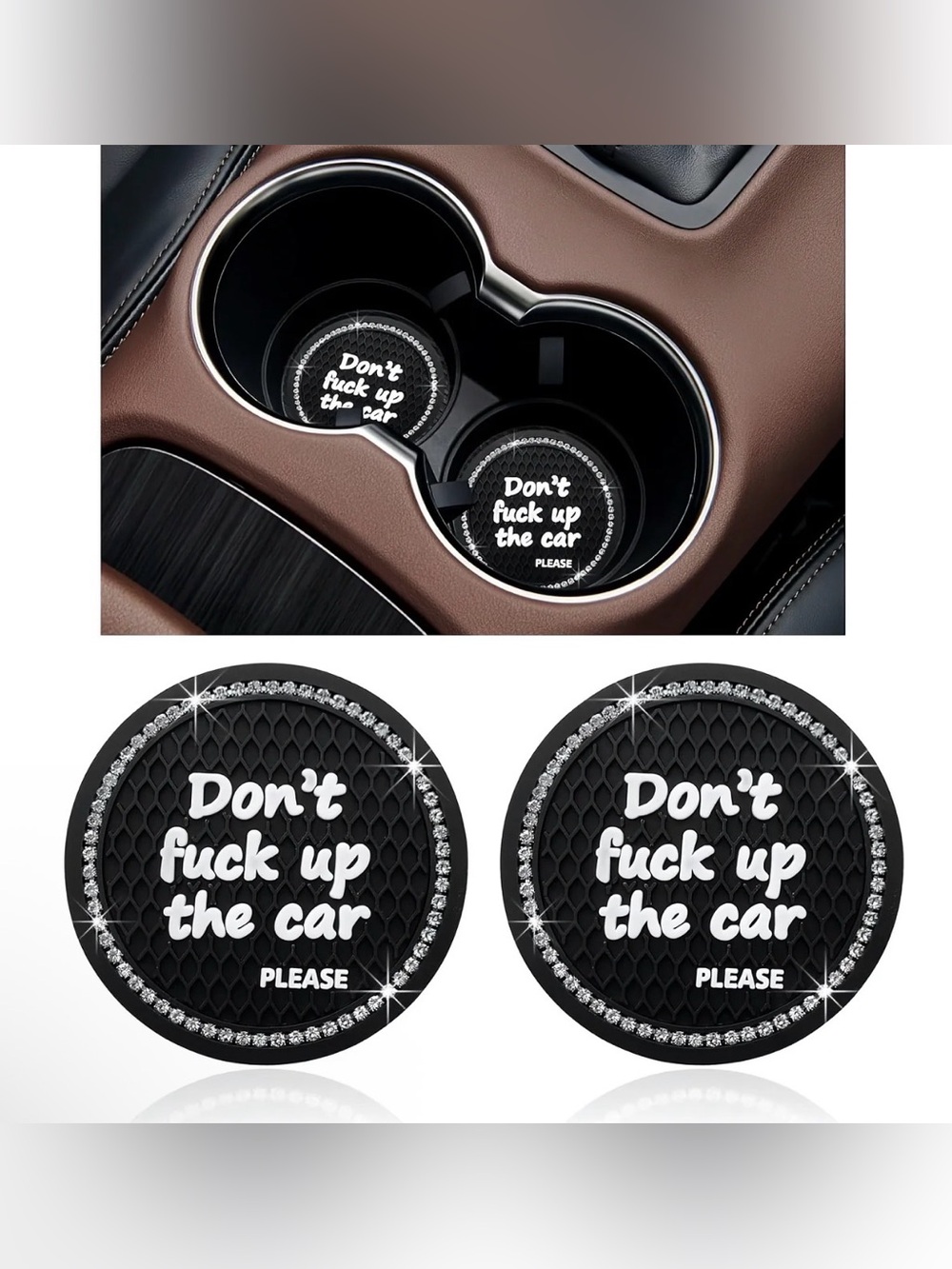 Car Coaster Set with Fun Message - Picture 3 of 7